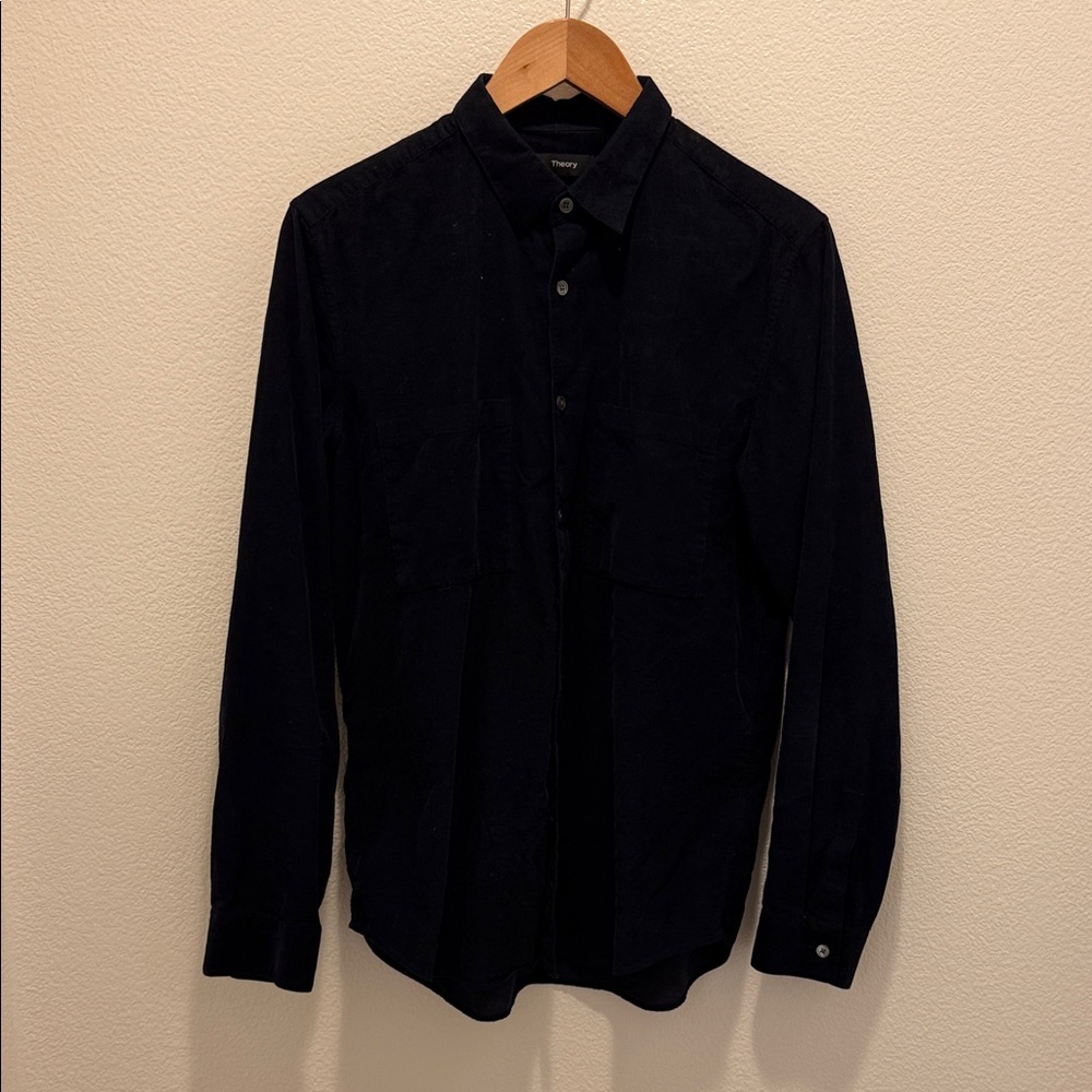 Theory Men's Black Casual Button-Down Shirt